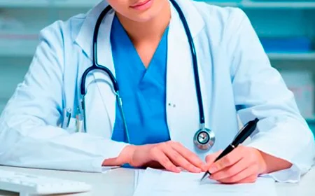 Врач пишет в документах